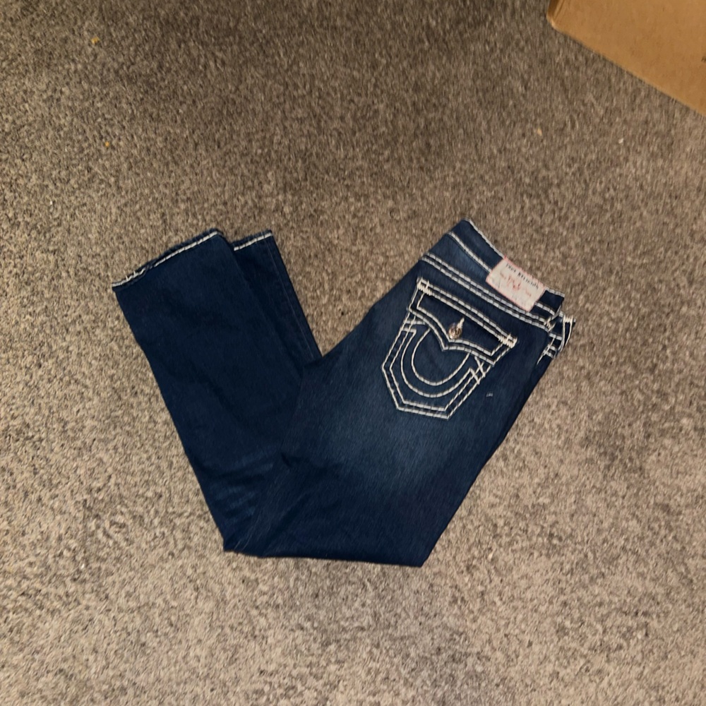 True Religion dark wash straight jeans